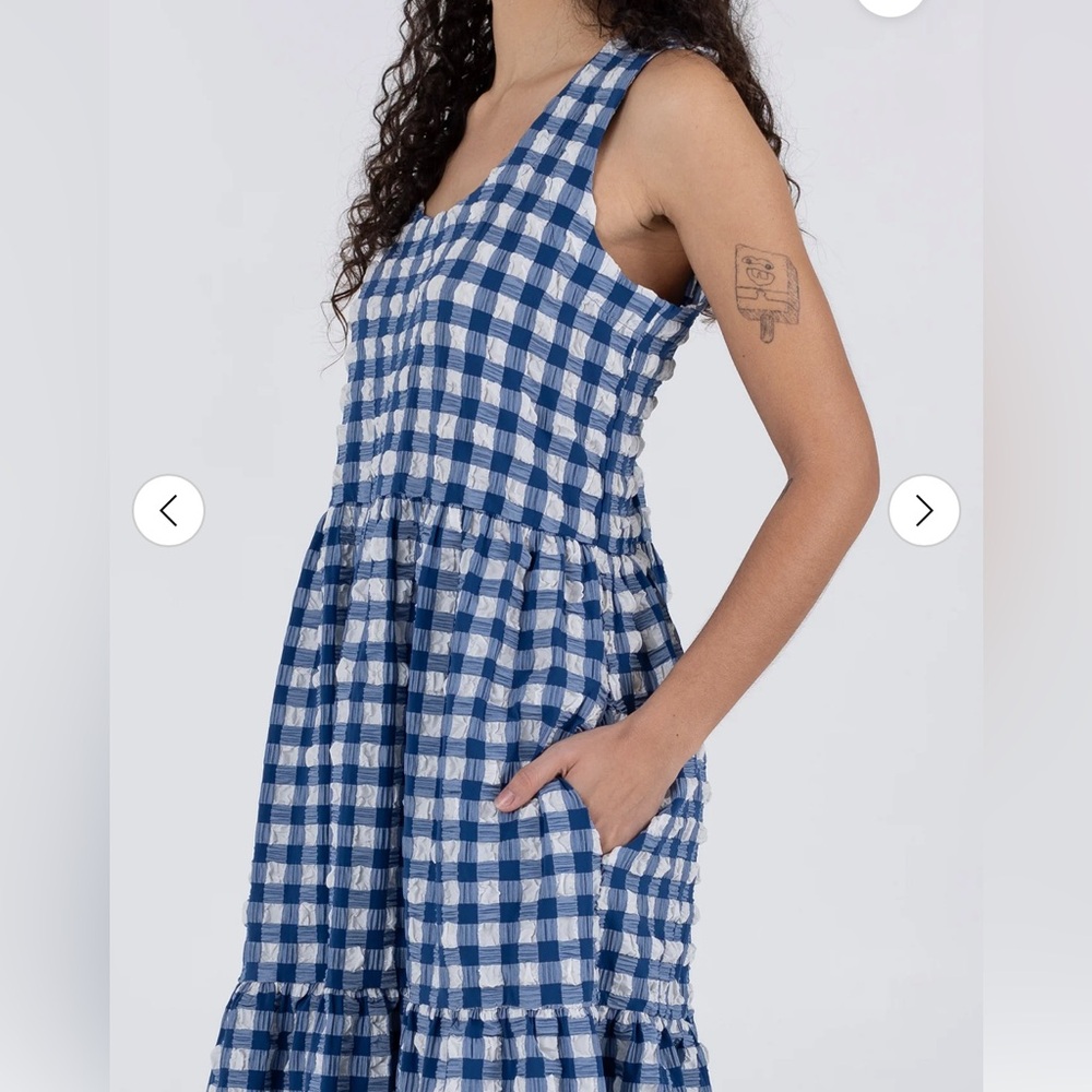 NWT Wray Austin Dress in Blue Check - Picture 2 of 5